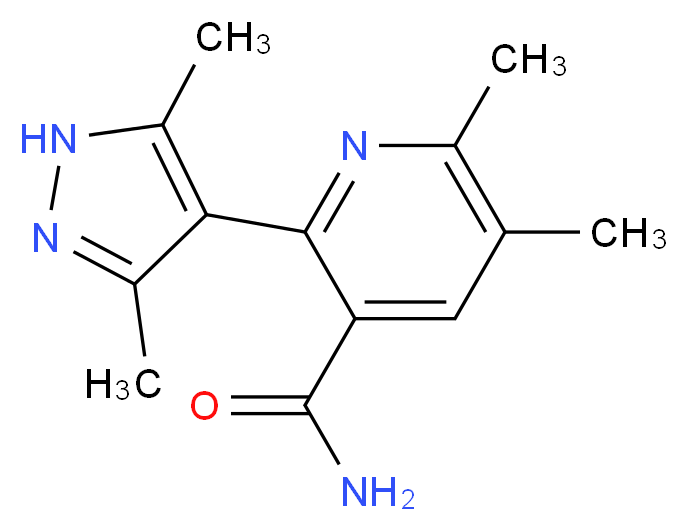 2-(3,5-dimethyl-1H-pyrazol-4-yl)-5,6-dimethylnicotinamide_Molecular_structure_CAS_)