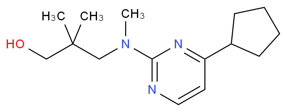 3-[(4-cyclopentylpyrimidin-2-yl)(methyl)amino]-2,2-dimethylpropan-1-ol_Molecular_structure_CAS_)