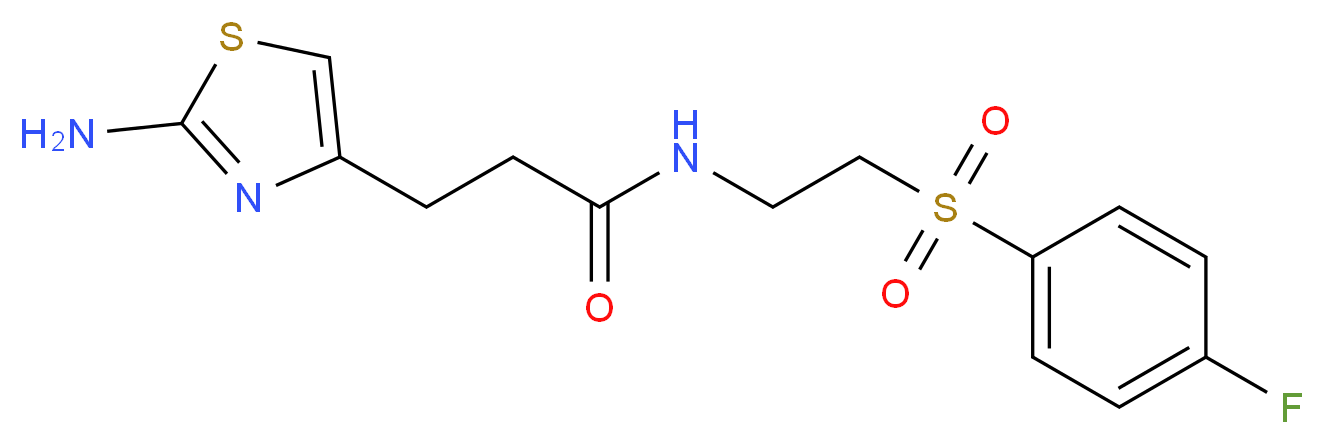 3-(2-amino-1,3-thiazol-4-yl)-N-{2-[(4-fluorophenyl)sulfonyl]ethyl}propanamide_Molecular_structure_CAS_)