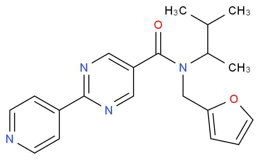 N-(1,2-dimethylpropyl)-N-(2-furylmethyl)-2-pyridin-4-ylpyrimidine-5-carboxamide_Molecular_structure_CAS_)