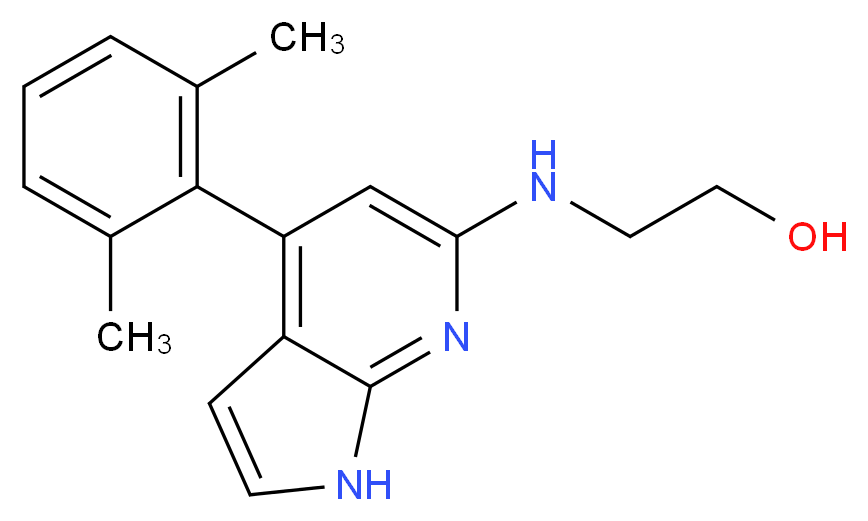 2-{[4-(2,6-dimethylphenyl)-1H-pyrrolo[2,3-b]pyridin-6-yl]amino}ethanol_Molecular_structure_CAS_)