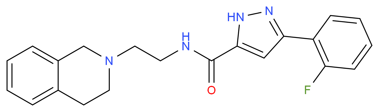 N-[2-(3,4-dihydro-2(1H)-isoquinolinyl)ethyl]-3-(2-fluorophenyl)-1H-pyrazole-5-carboxamide_Molecular_structure_CAS_)