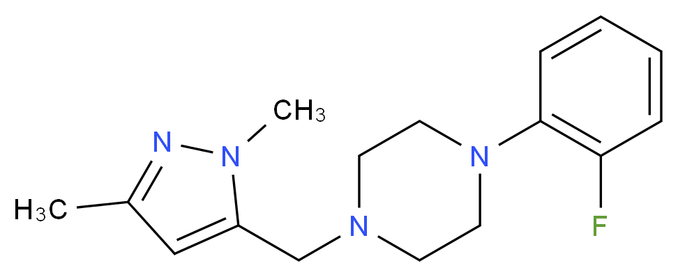 1-[(1,3-dimethyl-1H-pyrazol-5-yl)methyl]-4-(2-fluorophenyl)piperazine_Molecular_structure_CAS_)