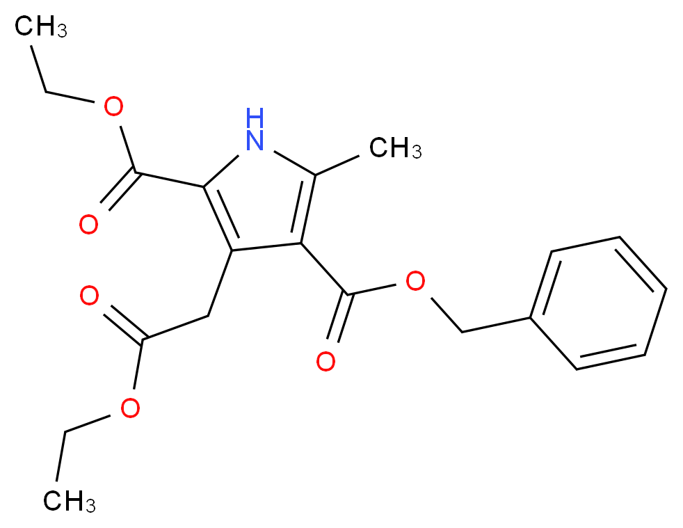 4-benzyl 2-ethyl 3-(2-ethoxy-2-oxoethyl)-5-methyl-1H-pyrrole-2,4-dicarboxylate_Molecular_structure_CAS_52887-35-1)