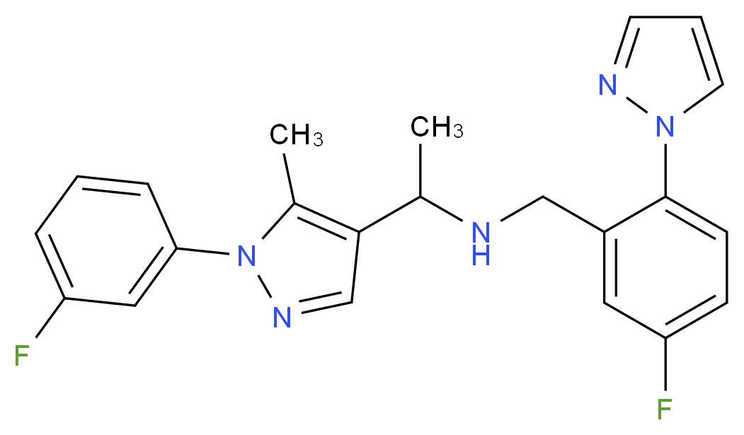 1-[1-(3-fluorophenyl)-5-methyl-1H-pyrazol-4-yl]-N-[5-fluoro-2-(1H-pyrazol-1-yl)benzyl]ethanamine_Molecular_structure_CAS_)