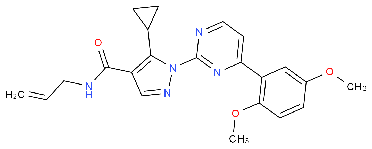 N-allyl-5-cyclopropyl-1-[4-(2,5-dimethoxyphenyl)-2-pyrimidinyl]-1H-pyrazole-4-carboxamide_Molecular_structure_CAS_)