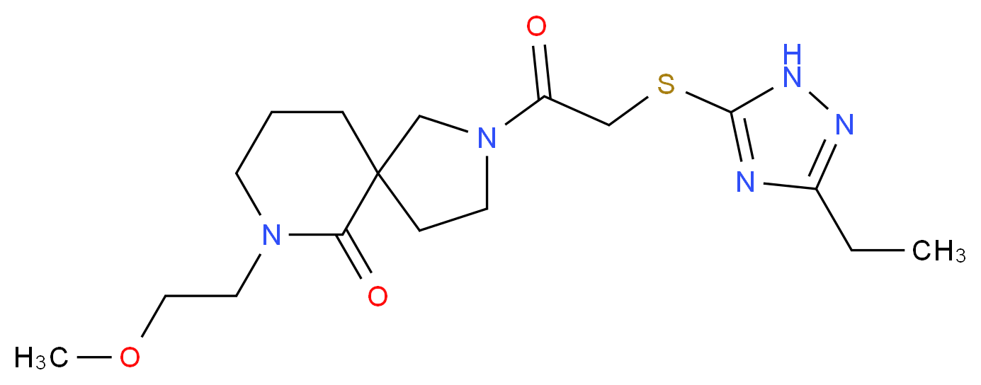 2-{[(3-ethyl-1H-1,2,4-triazol-5-yl)thio]acetyl}-7-(2-methoxyethyl)-2,7-diazaspiro[4.5]decan-6-one_Molecular_structure_CAS_)