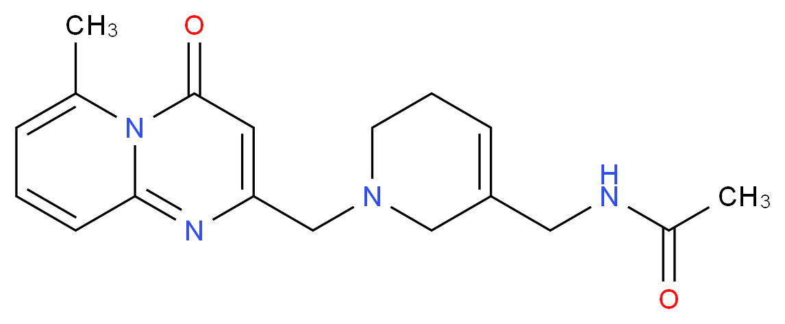 N-({1-[(6-methyl-4-oxo-4H-pyrido[1,2-a]pyrimidin-2-yl)methyl]-1,2,5,6-tetrahydropyridin-3-yl}methyl)acetamide_Molecular_structure_CAS_)