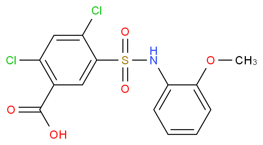 2,4-Dichloro-5-(2-methoxy-phenylsulfamoyl)-benzoic acid_Molecular_structure_CAS_)