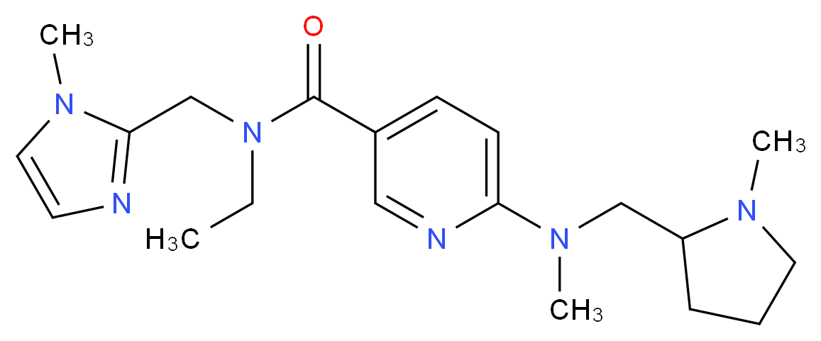 N-ethyl-N-[(1-methyl-1H-imidazol-2-yl)methyl]-6-{methyl[(1-methyl-2-pyrrolidinyl)methyl]amino}nicotinamide_Molecular_structure_CAS_)