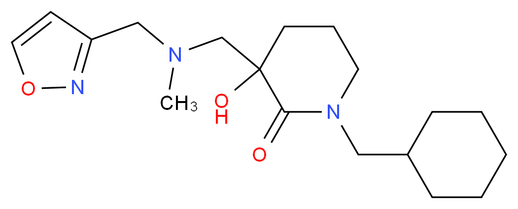 1-(cyclohexylmethyl)-3-hydroxy-3-{[(3-isoxazolylmethyl)(methyl)amino]methyl}-2-piperidinone_Molecular_structure_CAS_)