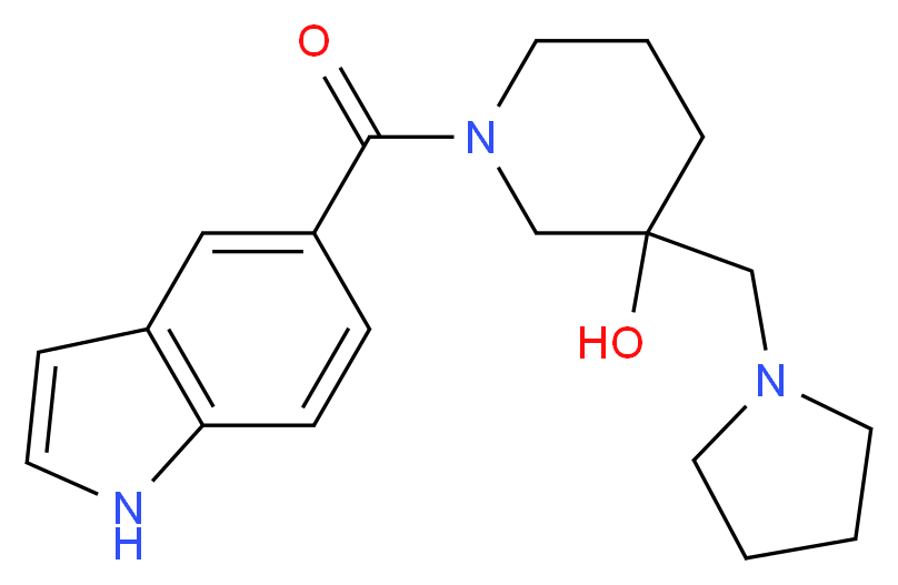 1-(1H-indol-5-ylcarbonyl)-3-(pyrrolidin-1-ylmethyl)piperidin-3-ol_Molecular_structure_CAS_)