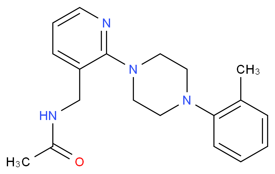N-({2-[4-(2-methylphenyl)-1-piperazinyl]-3-pyridinyl}methyl)acetamide_Molecular_structure_CAS_)