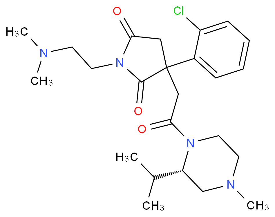3-(2-chlorophenyl)-1-[2-(dimethylamino)ethyl]-3-{2-[(2S)-2-isopropyl-4-methyl-1-piperazinyl]-2-oxoethyl}-2,5-pyrrolidinedione_Molecular_structure_CAS_)