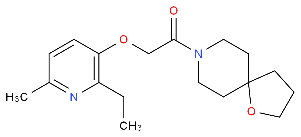 8-{[(2-ethyl-6-methyl-3-pyridinyl)oxy]acetyl}-1-oxa-8-azaspiro[4.5]decane_Molecular_structure_CAS_)