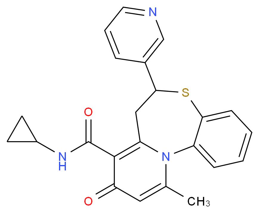 N-cyclopropyl-11-methyl-9-oxo-6-(3-pyridinyl)-7,9-dihydro-6H-pyrido[2,1-d][1,5]benzothiazepine-8-carboxamide_Molecular_structure_CAS_)