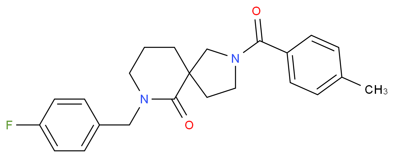 7-(4-fluorobenzyl)-2-(4-methylbenzoyl)-2,7-diazaspiro[4.5]decan-6-one_Molecular_structure_CAS_)