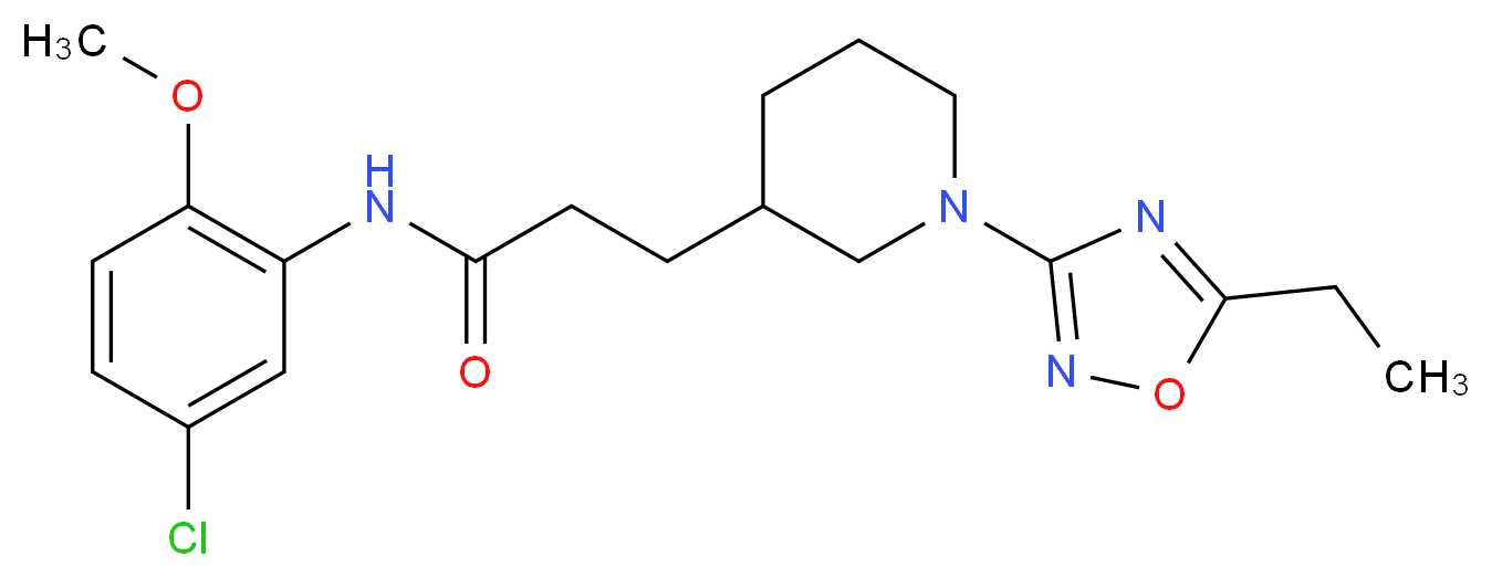 N-(5-chloro-2-methoxyphenyl)-3-[1-(5-ethyl-1,2,4-oxadiazol-3-yl)piperidin-3-yl]propanamide_Molecular_structure_CAS_)