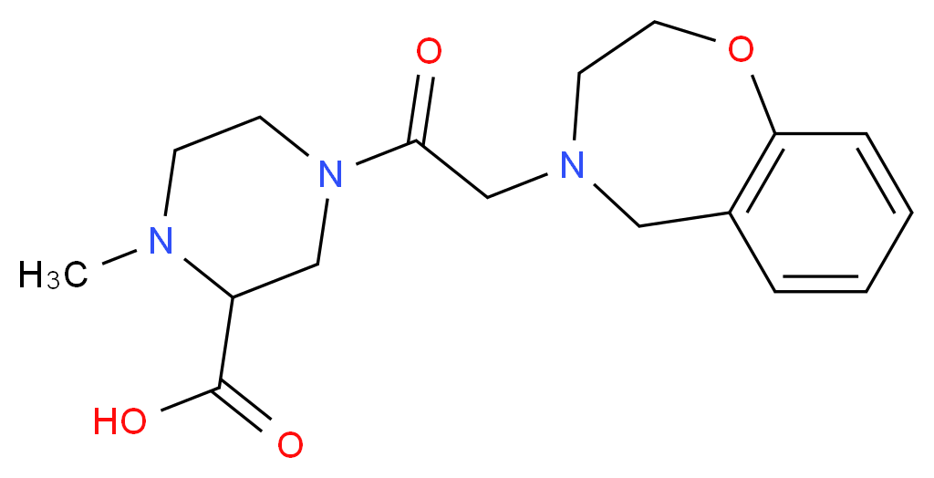 4-(2,3-dihydro-1,4-benzoxazepin-4(5H)-ylacetyl)-1-methylpiperazine-2-carboxylic acid_Molecular_structure_CAS_)