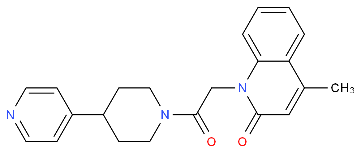 4-methyl-1-{2-oxo-2-[4-(4-pyridinyl)-1-piperidinyl]ethyl}-2(1H)-quinolinone_Molecular_structure_CAS_)