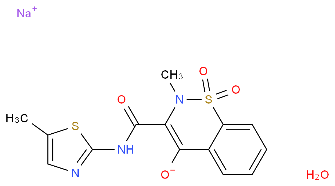 Meloxicam sodium salt hydrate_Molecular_structure_CAS_71125-39-8(anhydrous))