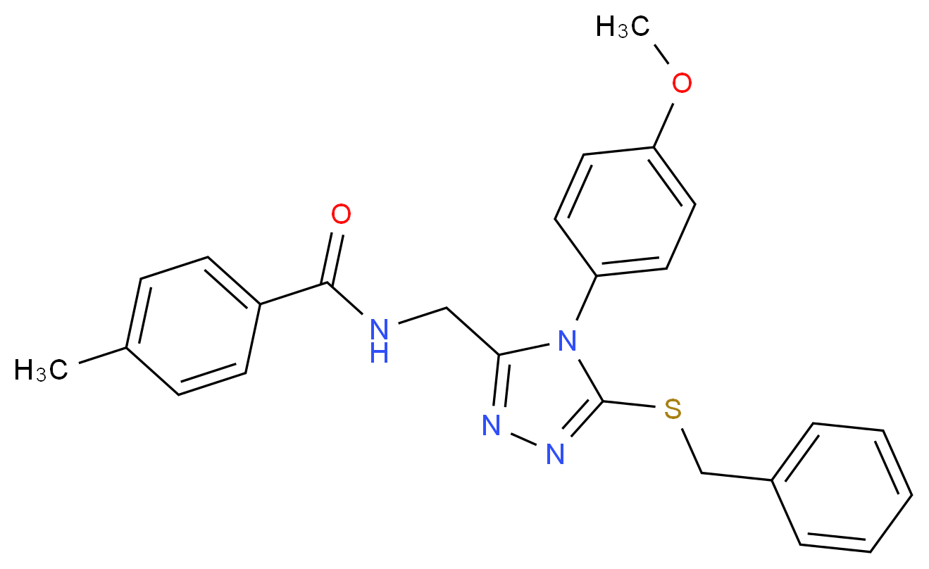 N-{[5-(benzylthio)-4-(4-methoxyphenyl)-4H-1,2,4-triazol-3-yl]methyl}-4-methylbenzamide_Molecular_structure_CAS_)