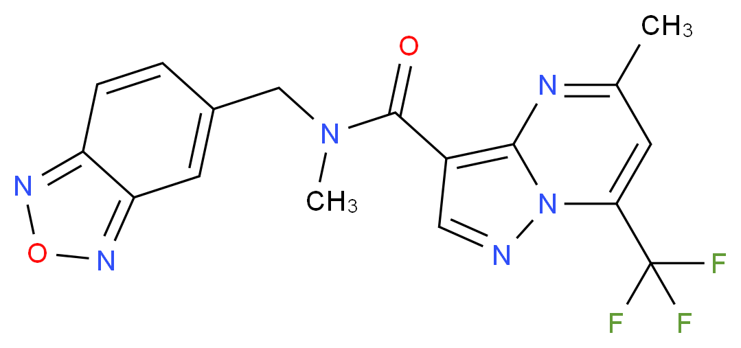 N-(2,1,3-benzoxadiazol-5-ylmethyl)-N,5-dimethyl-7-(trifluoromethyl)pyrazolo[1,5-a]pyrimidine-3-carboxamide_Molecular_structure_CAS_)