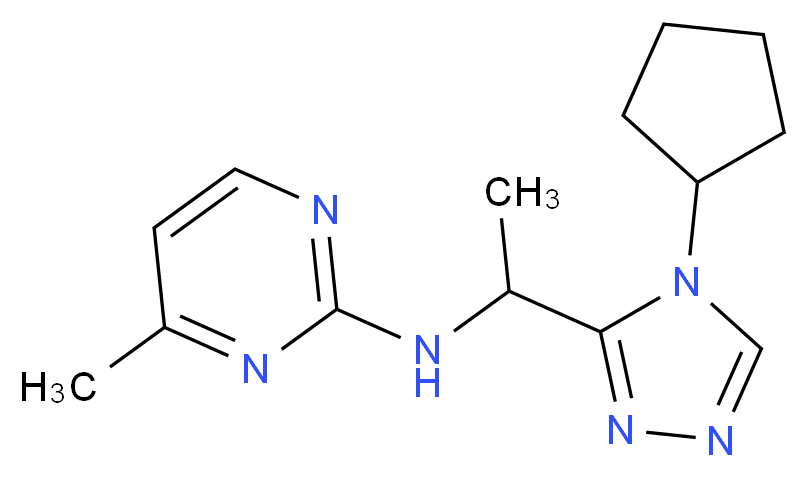 N-[1-(4-cyclopentyl-4H-1,2,4-triazol-3-yl)ethyl]-4-methyl-2-pyrimidinamine_Molecular_structure_CAS_)