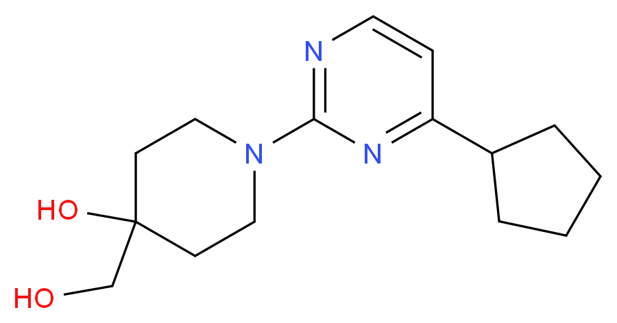 1-(4-cyclopentylpyrimidin-2-yl)-4-(hydroxymethyl)piperidin-4-ol_Molecular_structure_CAS_)