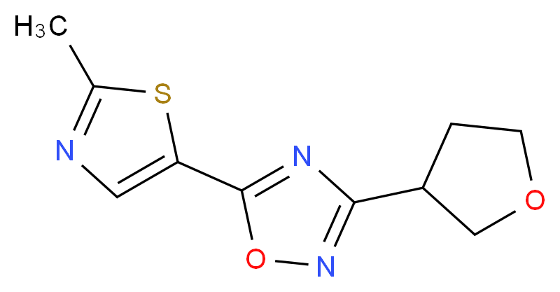 5-(2-methyl-1,3-thiazol-5-yl)-3-(tetrahydrofuran-3-yl)-1,2,4-oxadiazole_Molecular_structure_CAS_)