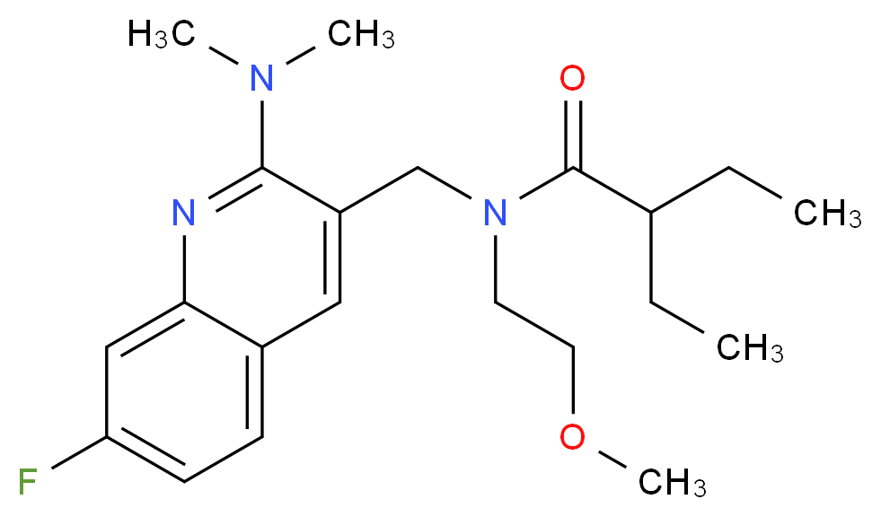 N-{[2-(dimethylamino)-7-fluoro-3-quinolinyl]methyl}-2-ethyl-N-(2-methoxyethyl)butanamide_Molecular_structure_CAS_)