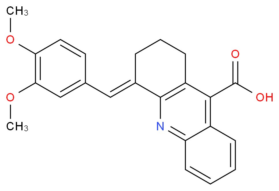 4-(3,4-Dimethoxy-benzylidene)-1,2,3,4-tetrahydro-acridine-9-carboxylic acid_Molecular_structure_CAS_)