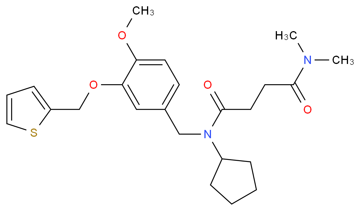 N-cyclopentyl-N-[4-methoxy-3-(2-thienylmethoxy)benzyl]-N',N'-dimethylsuccinamide_Molecular_structure_CAS_)