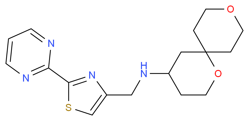1,9-dioxaspiro[5.5]undec-4-yl[(2-pyrimidin-2-yl-1,3-thiazol-4-yl)methyl]amine_Molecular_structure_CAS_)