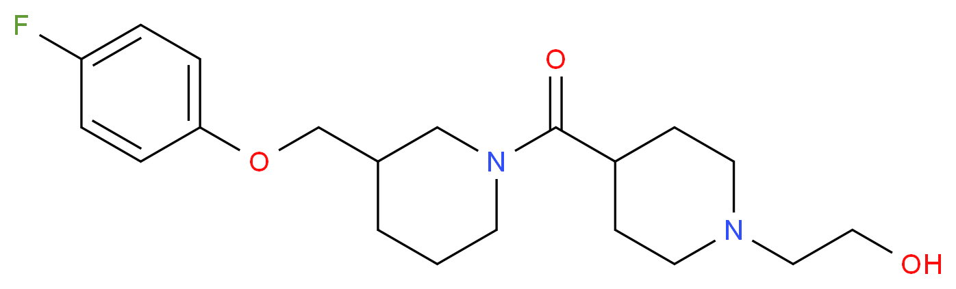 2-[4-({3-[(4-fluorophenoxy)methyl]-1-piperidinyl}carbonyl)-1-piperidinyl]ethanol_Molecular_structure_CAS_)