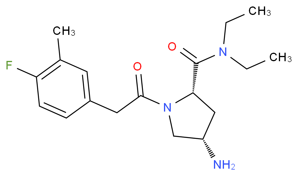 (4S)-4-amino-N,N-diethyl-1-[(4-fluoro-3-methylphenyl)acetyl]-L-prolinamide_Molecular_structure_CAS_)