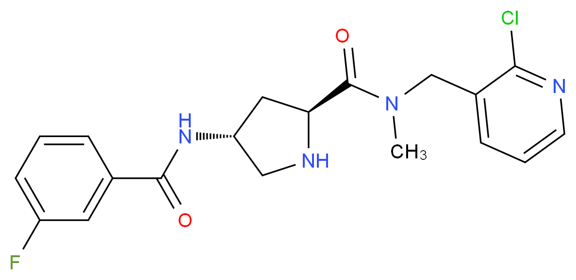 (2S,4R)-N-[(2-chloropyridin-3-yl)methyl]-4-[(3-fluorobenzoyl)amino]-N-methylpyrrolidine-2-carboxamide_Molecular_structure_CAS_)