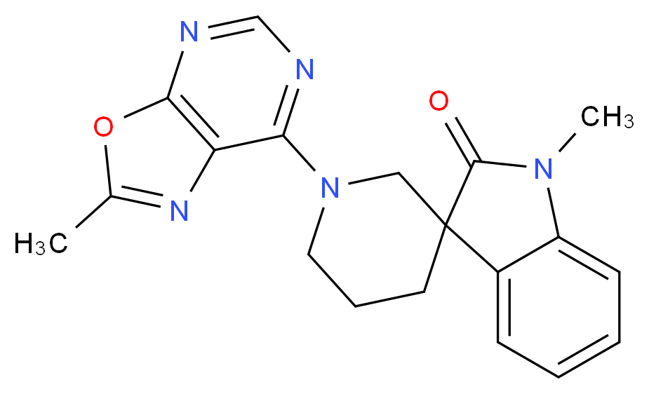 1-methyl-1'-(2-methyl[1,3]oxazolo[5,4-d]pyrimidin-7-yl)spiro[indole-3,3'-piperidin]-2(1H)-one_Molecular_structure_CAS_)