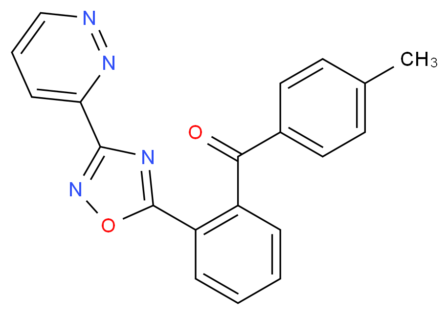 (4-methylphenyl){2-[3-(3-pyridazinyl)-1,2,4-oxadiazol-5-yl]phenyl}methanone_Molecular_structure_CAS_)