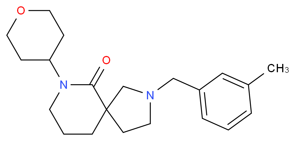 2-(3-methylbenzyl)-7-(tetrahydro-2H-pyran-4-yl)-2,7-diazaspiro[4.5]decan-6-one_Molecular_structure_CAS_)