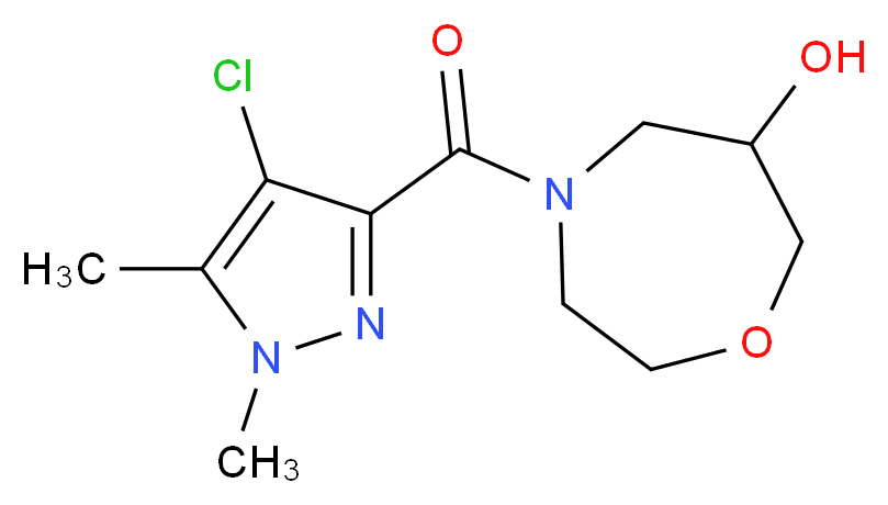 4-[(4-chloro-1,5-dimethyl-1H-pyrazol-3-yl)carbonyl]-1,4-oxazepan-6-ol_Molecular_structure_CAS_)