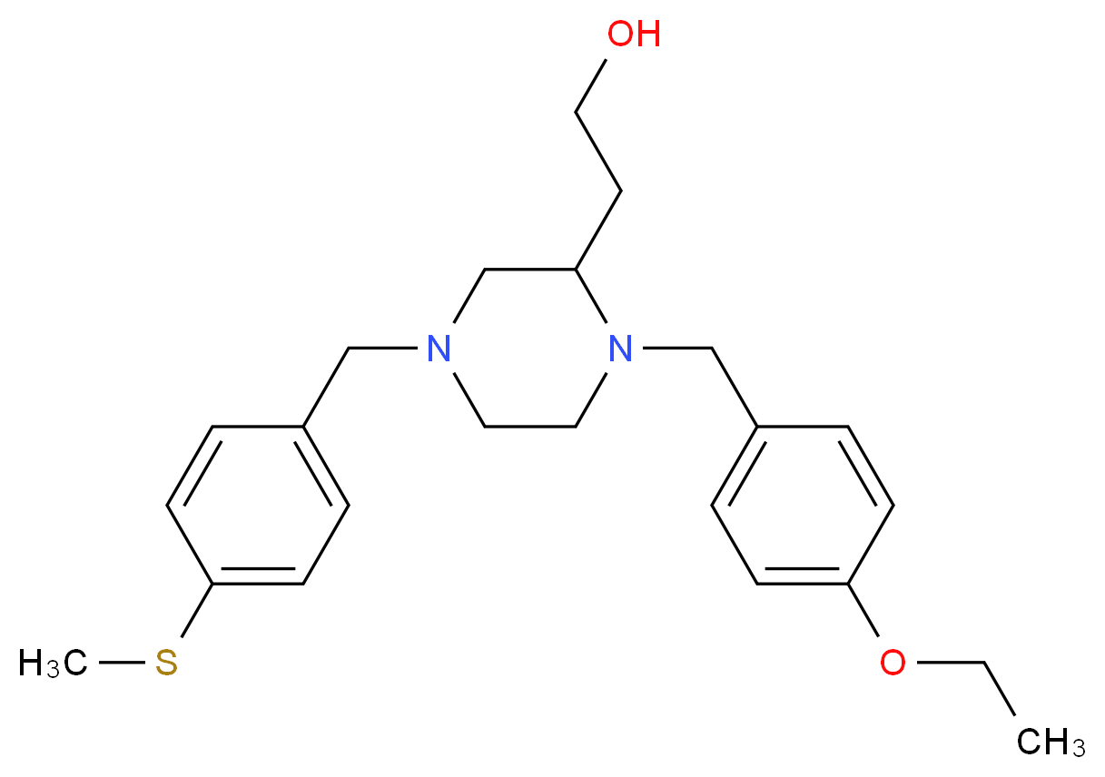 2-{1-(4-ethoxybenzyl)-4-[4-(methylthio)benzyl]-2-piperazinyl}ethanol_Molecular_structure_CAS_)