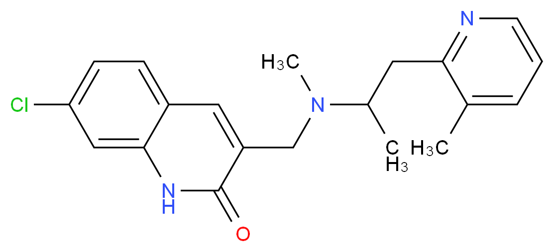 7-chloro-3-({methyl[1-methyl-2-(3-methylpyridin-2-yl)ethyl]amino}methyl)quinolin-2(1H)-one_Molecular_structure_CAS_)