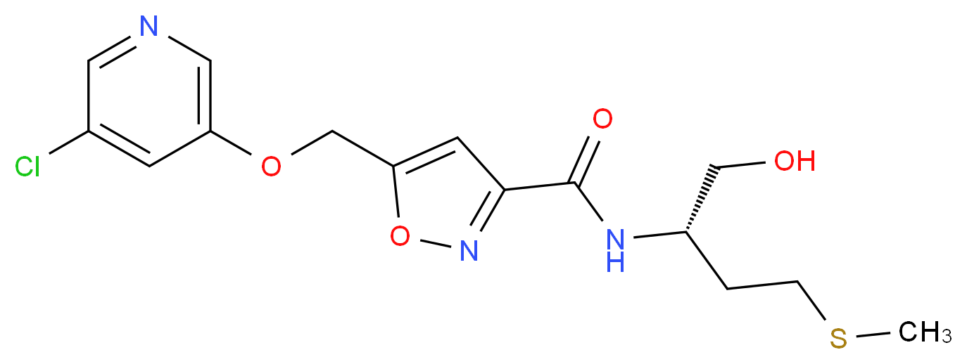 5-{[(5-chloro-3-pyridinyl)oxy]methyl}-N-[(1S)-1-(hydroxymethyl)-3-(methylthio)propyl]-3-isoxazolecarboxamide_Molecular_structure_CAS_)