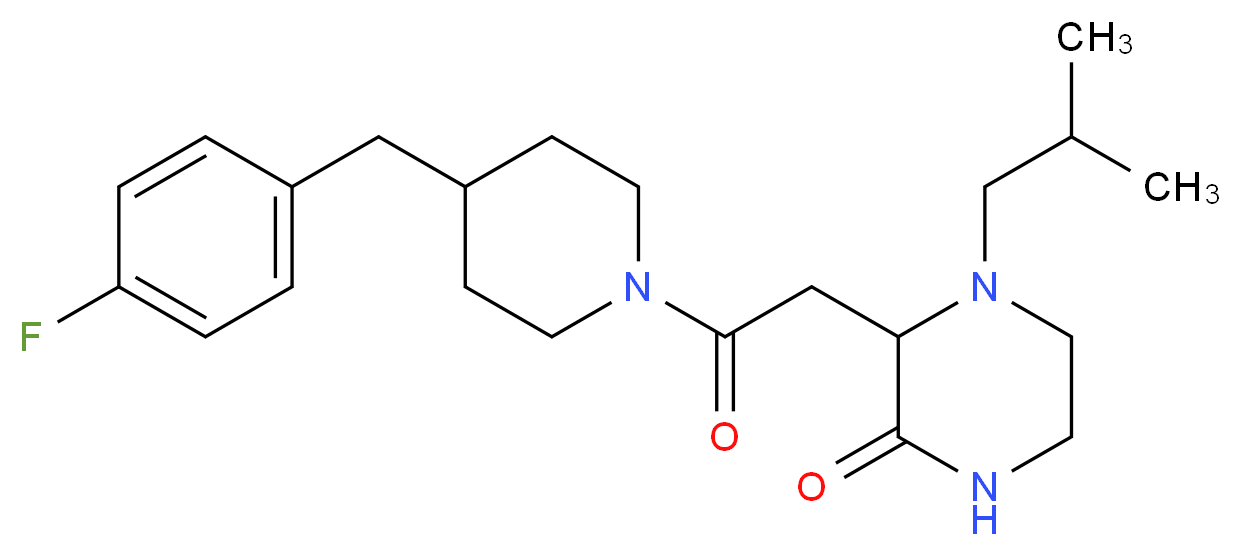 3-{2-[4-(4-fluorobenzyl)-1-piperidinyl]-2-oxoethyl}-4-isobutyl-2-piperazinone_Molecular_structure_CAS_)