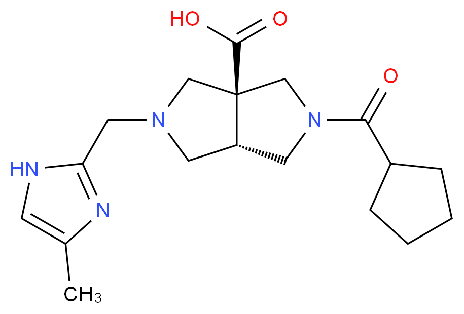 (3aS*,6aS*)-2-(cyclopentylcarbonyl)-5-[(4-methyl-1H-imidazol-2-yl)methyl]hexahydropyrrolo[3,4-c]pyrrole-3a(1H)-carboxylic acid_Molecular_structure_CAS_)
