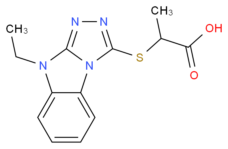 2-[(9-Ethyl-9H-[1,2,4]triazolo[4,3-a]benzimidazol-3-yl)thio]propanoic acid_Molecular_structure_CAS_)