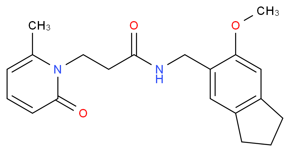N-[(6-methoxy-2,3-dihydro-1H-inden-5-yl)methyl]-3-(6-methyl-2-oxopyridin-1(2H)-yl)propanamide_Molecular_structure_CAS_)