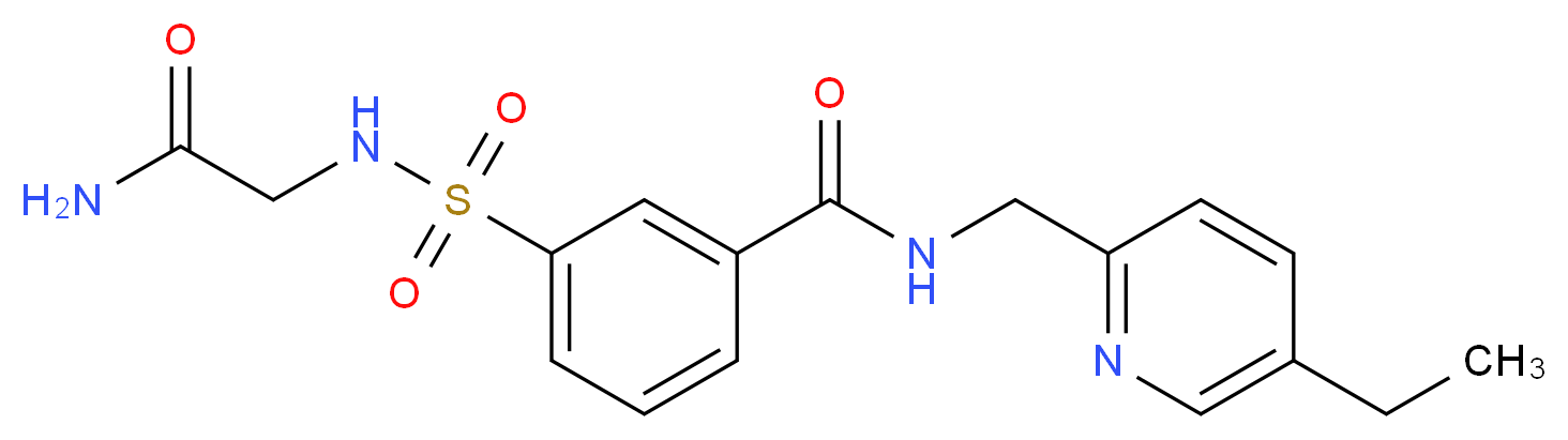 3-{[(2-amino-2-oxoethyl)amino]sulfonyl}-N-[(5-ethylpyridin-2-yl)methyl]benzamide (non-preferred name)_Molecular_structure_CAS_)