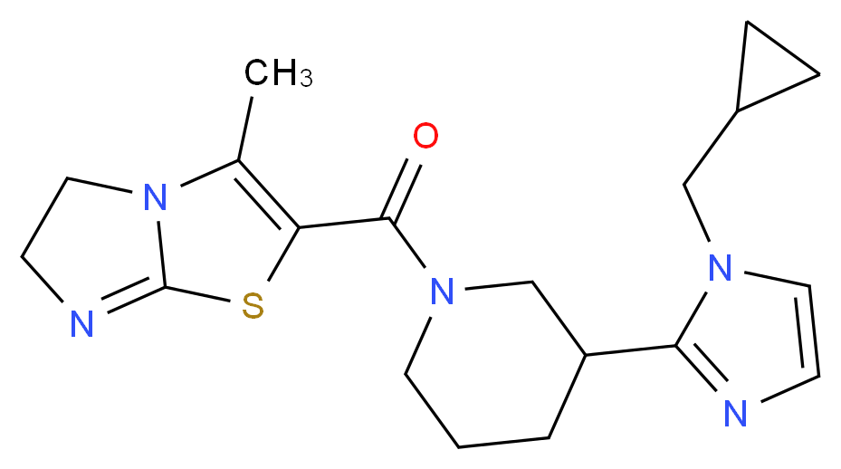 2-({3-[1-(cyclopropylmethyl)-1H-imidazol-2-yl]-1-piperidinyl}carbonyl)-3-methyl-5,6-dihydroimidazo[2,1-b][1,3]thiazole_Molecular_structure_CAS_)